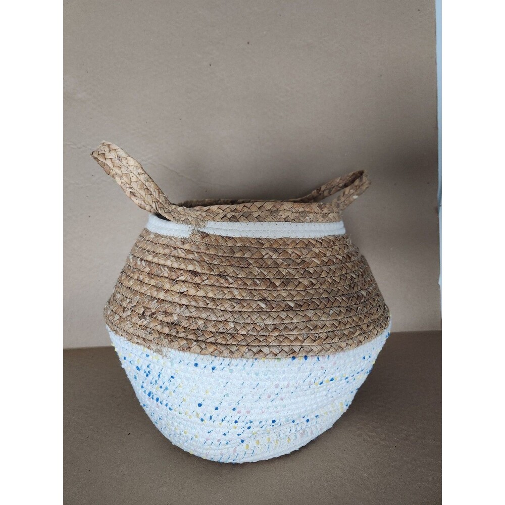 The Big One Collapsible Brown and White Accessory Storage Basket